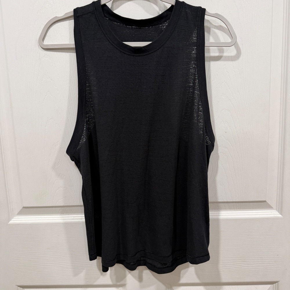 Lululemon Black Mesh Racerback Tank Top Sheer Performance Activewear